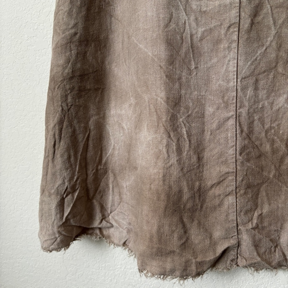 Zara Linen Crinkled Sleeveless Relaxed Mini Dress Boho Neutral Beachy Lagenlook - Picture 8 of 12